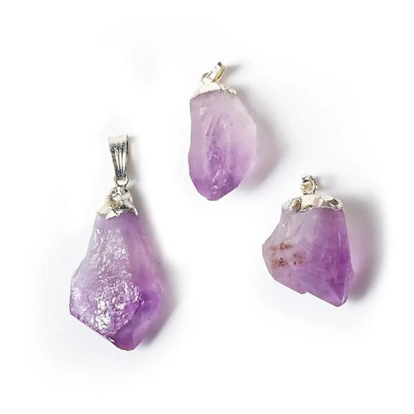 Edelsteinanhänger Amethyst Spitzen roh -- ±3cm