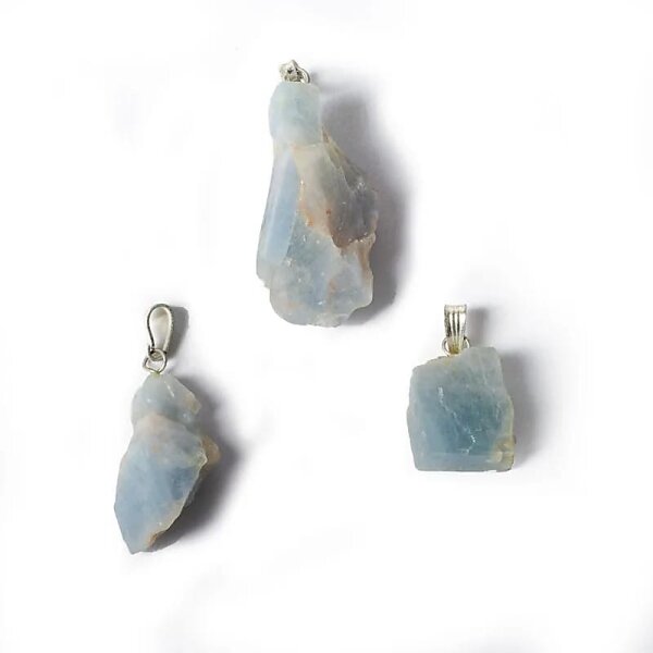 Edelsteinanhänger Blauer Calcit roh -- ±2.5cm