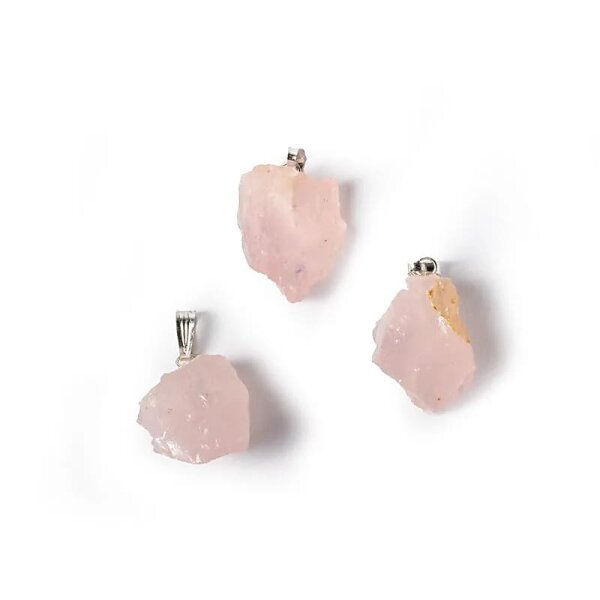 Edelsteinanhänger Rosenquartz roh -- ±2.5cm