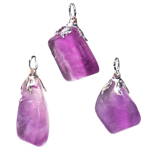 Edelsteinanhänger Violetter Fluorit -- ±1.5-3cm