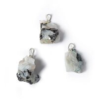 Edelsteinanhänger Weißer Mondstein roh --...