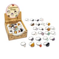 Edelsteinringe assorti 24 Stück im Displaykarton --...