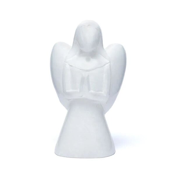 Engel Statuette Marmor weiß -- 552 g; ±13.5 cm