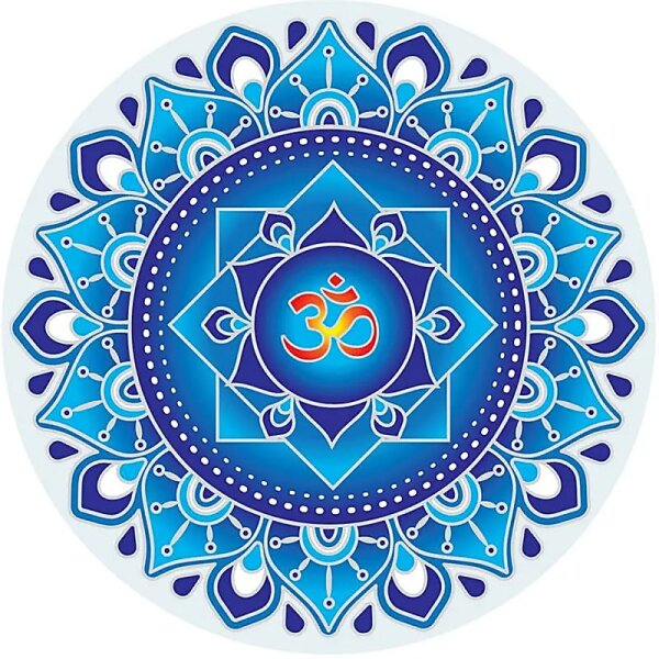 Fensterbild Mandala Om Blau -- 14 cm