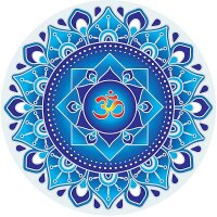 Fensterbild Mandala Om Blau -- 14 cm