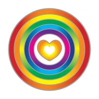 Fensterbild Regenbogenherz -- 14cm