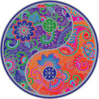 Fensterbild Yin Yang Mandala -- 13,5cm