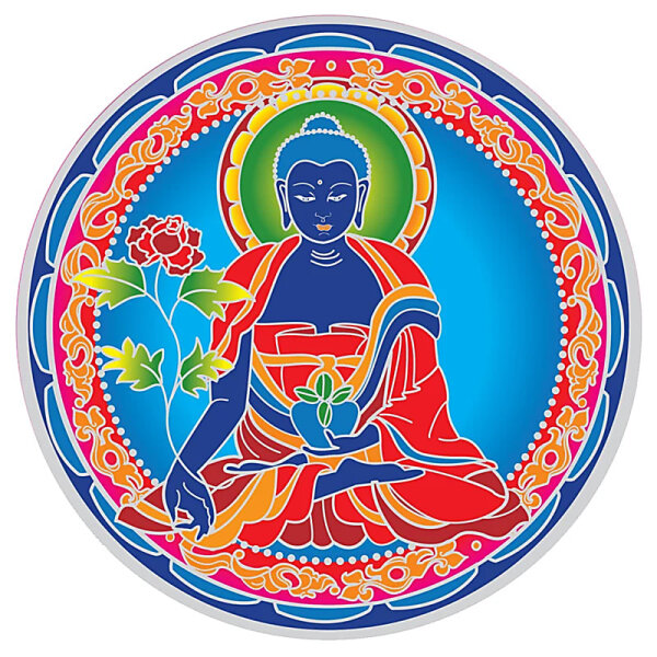 Fenstersticker Medizin Buddha Mandala -- 15cm