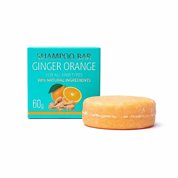 Festes natürliches Shampoo Ingwer Orange -- 60g