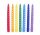Gedrehte Tafelkerze duftlos Chakra SET mit 7 -- 23cm