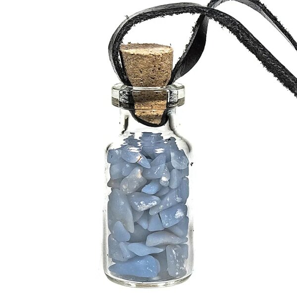 Geschenkflasche aus Glas mit Schnur Angelit -- 3.6cm