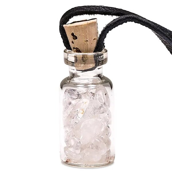 Geschenkflasche aus Glas mit Schnur Bergkristall -- 3.6 cm