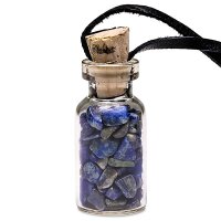 Geschenkflasche aus Glas mit Schnur Lapislazuli -- 3.6 cm