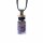 Geschenkflasche aus Glas und Kordel mit Amethyst und Lotos -- 3,6cm