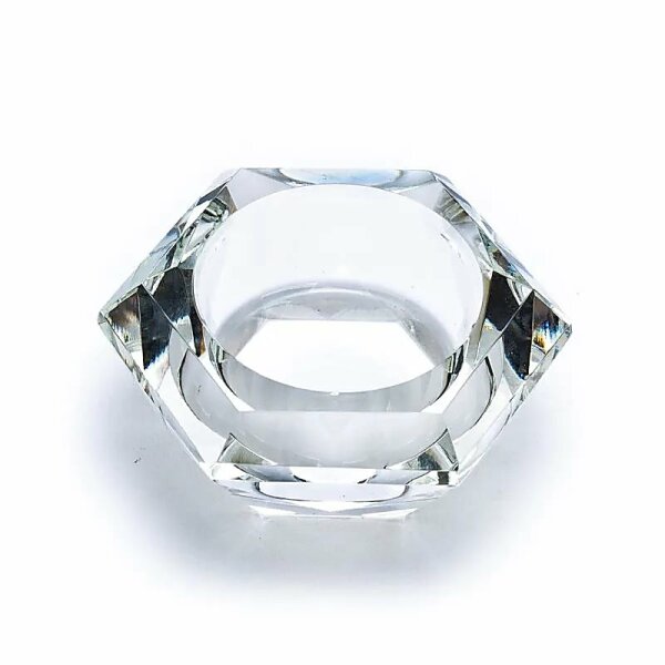 Gläserner Teelichthalter Diamant -- 7x3.5cm