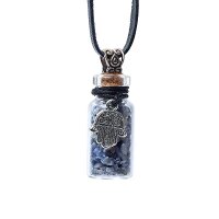 Glasgeschenkflasche und Kordel mit Lapislazuli und Khamsa...