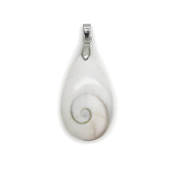 Gomati Chakra Stein Anhänger Tropfen -- 2.5x4cm