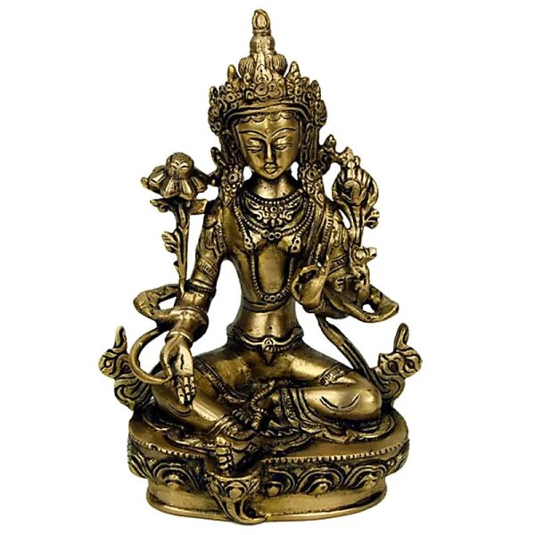 Grüne Tara Statue Messing -- 1740 g; 20 cm
