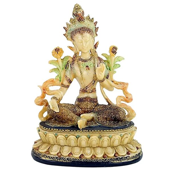 Grüne Tara, weiblicher Buddha -- 480 g; 13x9x17 cm