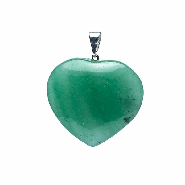 Grüner Quarz Edelstein-Anhänger in Herzform -- ±2–3 cm