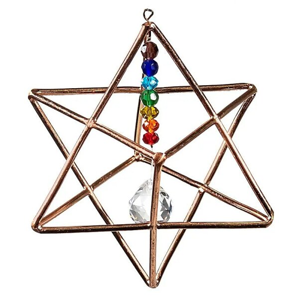 Hängende Merkaba mit Chakra-Kristall