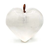 Herzförmiger Anhänger Selenit -- 3 cm
