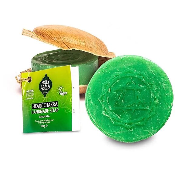 Holy Lama Seife Herzchakra in Palmblatt -- 100g