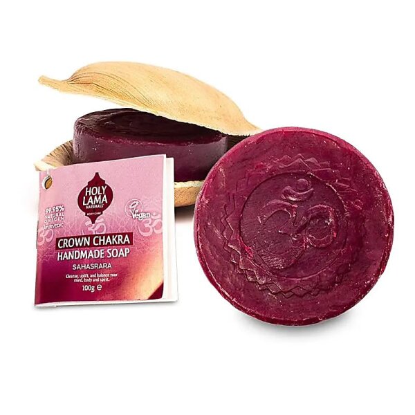 Holy Lama Seife Kronenchakra in Palmblatt -- 100g