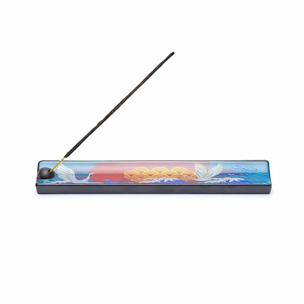 Keramik-Räucherstäbchenhalter Glückskraniche -- 22.5cm