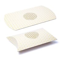 Kissenbox L weiß gold Blume des Lebens -- 23,5x20,3cm