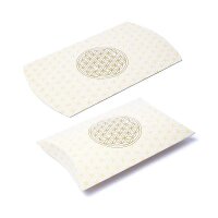 Kissenbox M weiß gold Blume des Lebens -- 20x16,5cm