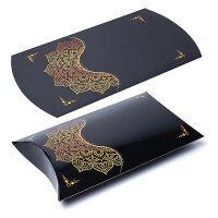 Kissenbox XL schwarz gold Mandalablüte -- 35,5x25,4cm