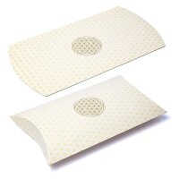 Kissenbox XL weiß gold Blume des Lebens -- 35,5x25,4cm