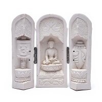 Kleiner Buddha in Triptychon -- 362 g; 12x12 cm
