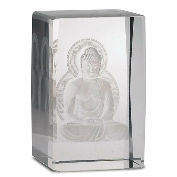 Kristall laser Buddha auf dem Lotus rechteckig -- 8x5x5 cm