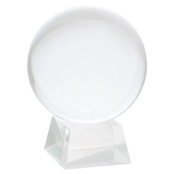 Kristallkugel + Glasfuß -- 15 cm