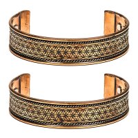 Kupfer-Armband magnetisch Blume des Lebens Set von 2 --...