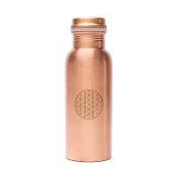 Kupferflasche Blume des Lebens lasergraviert -- 500 ml