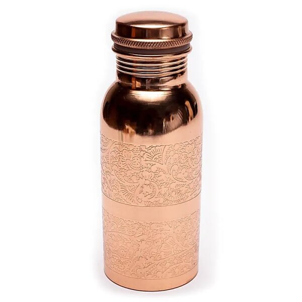 Kupferflasche Blumenmuster geätzt -- 500 ml