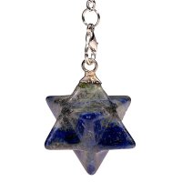 Lapislazuli Merkaba Pendel achtspitzig -- 3 cm