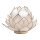 Lotus Teelichthalter beige goldfarbig gro&szlig; -- 15x10,5 cm
