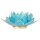 Lotus Teelichthalter blau 5. Chakra goldfarbig -- 13.5 cm