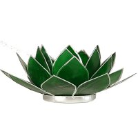 Lotus Teelichthalter grün 4. Chakra silberfarbig --...