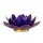 Lotus Teelichthalter indigo 6. Chakra goldfarbig -- 13.5 cm