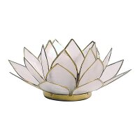 Lotus Teelichthalter natur goldfarbig -- 13.5 cm