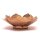 Lotus Teelichthalter rauchig/beige mit Goldrand -- 13,5 cm