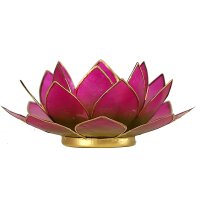 Lotus Teelichthalter rosa goldfarbig -- 13.5 cm
