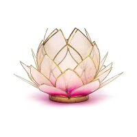 Lotus Teelichthalter rosa goldfarbig groß --...