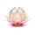 Lotus Teelichthalter rosa goldfarbig gro&szlig; -- 15x10,5 cm
