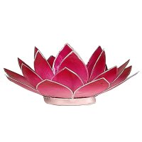 Lotus Teelichthalter rosa silberfarbig -- 13.5 cm